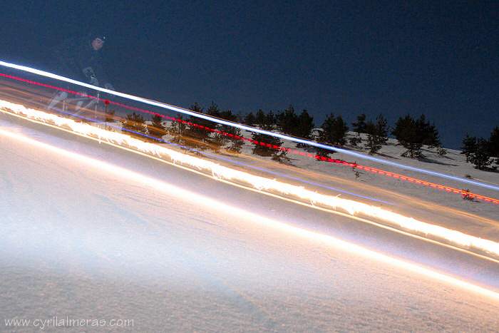 VTT sur neige et flammes