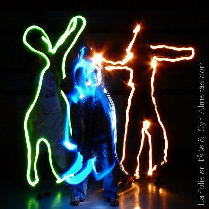 Light painting silhouettes