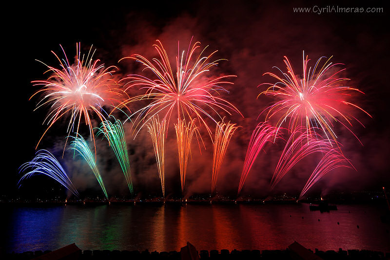 great rainbow display fireworks