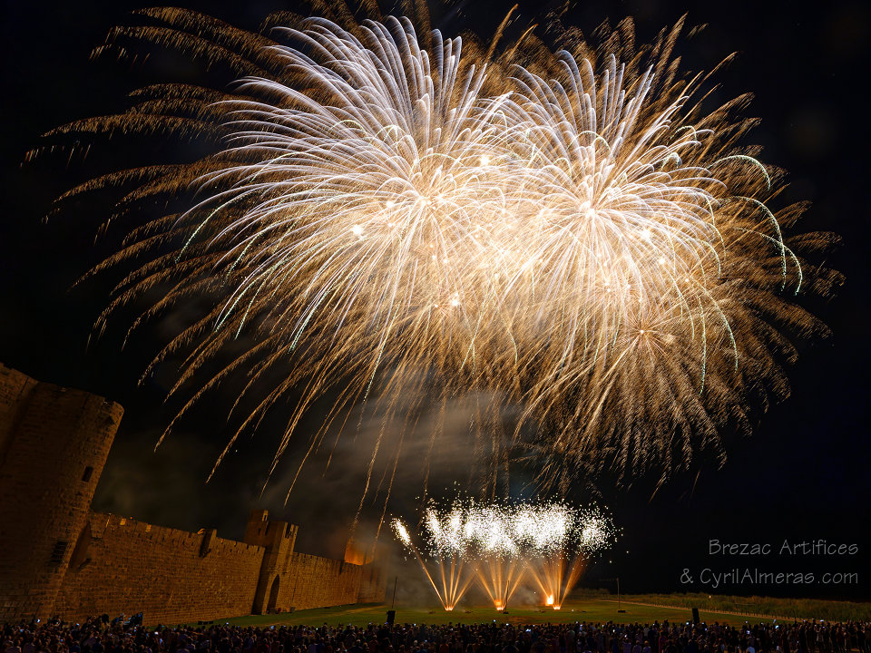 bouquet or et argent spectacle pyrotechnique