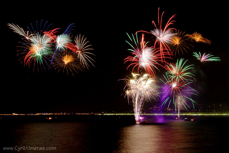 bouquet pyrotechnique multicolore