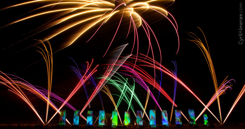 spectacle pyrotechnique milticolore