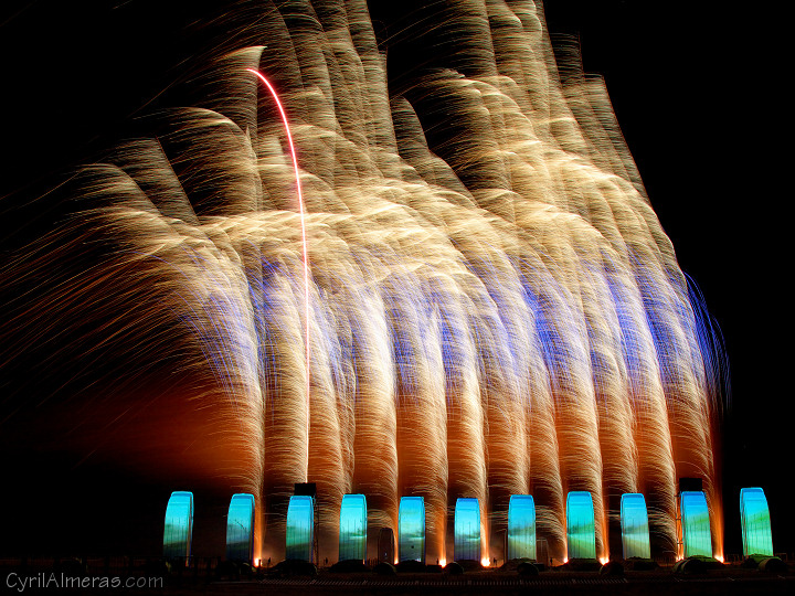 choregraphie pyrotechnique projections video