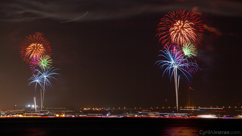 feu artifice avion pont golden gate