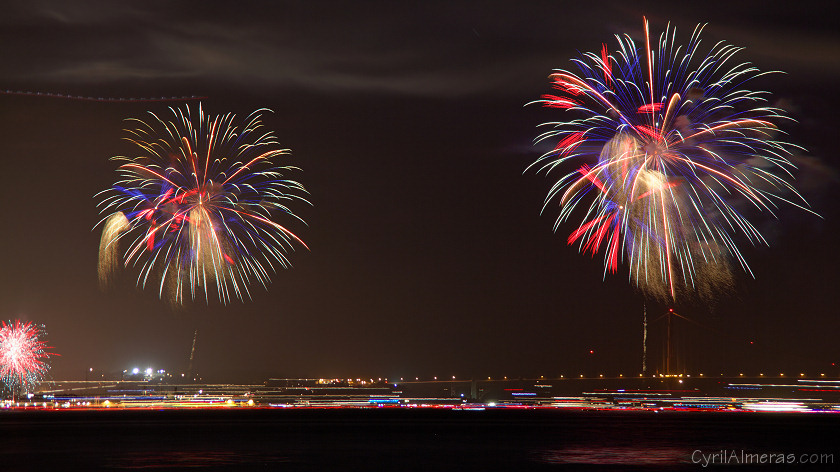 several fireworks displays ggb