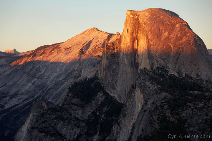 half dome sunset