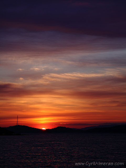 coucher soleil ciel mer porquerolles