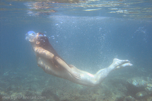 Underwater artistical nude