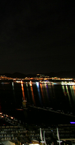 photo panoramique sur la croisette à Cannes festival pyromelodique