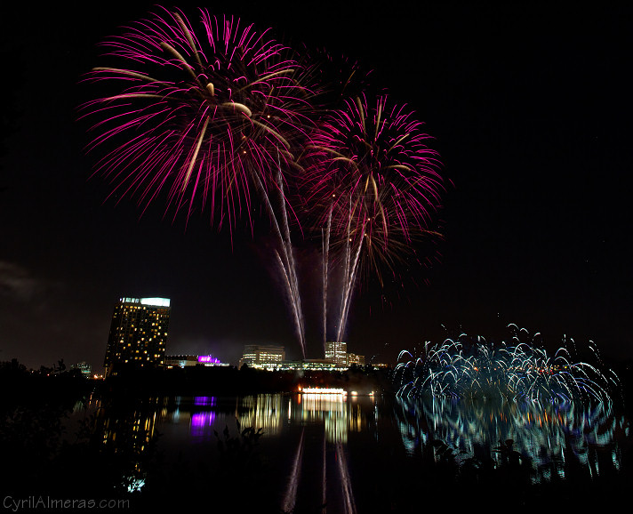 fireworks mirage on leamy lake